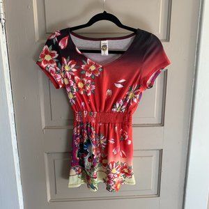 Ed Hardy Short Sleeve Graphic Skull Top